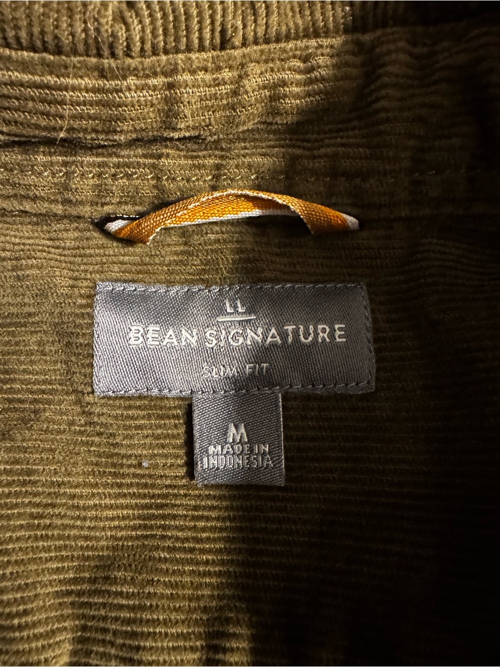 Signature Olive Green Corduroy Shirt Jacket L.L.Bean - Picture 2 of 2